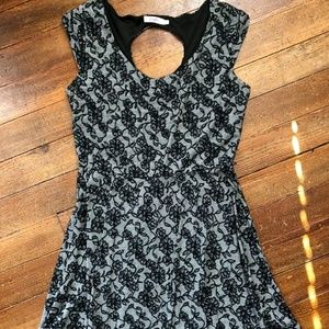 Candies womens floral black lace cocktail dress si